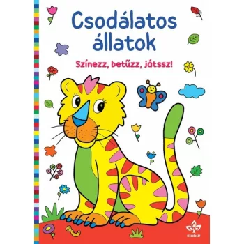 Csodálatos állatok – Színezz, betűzz, játssz! kifestő borítója (Csengőkert)